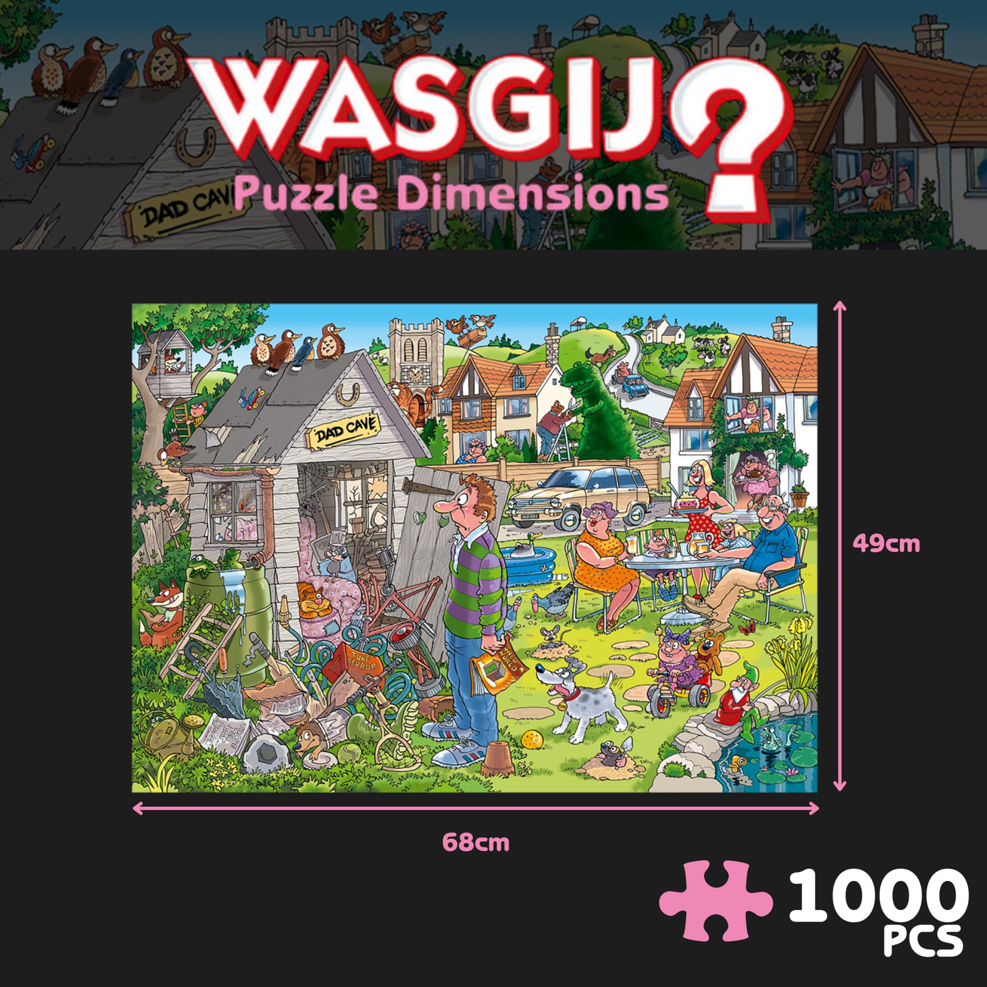 Wasgij Destiny 28, Dad Cave - Unique 1000 Piece Jigsaw Puzzles for